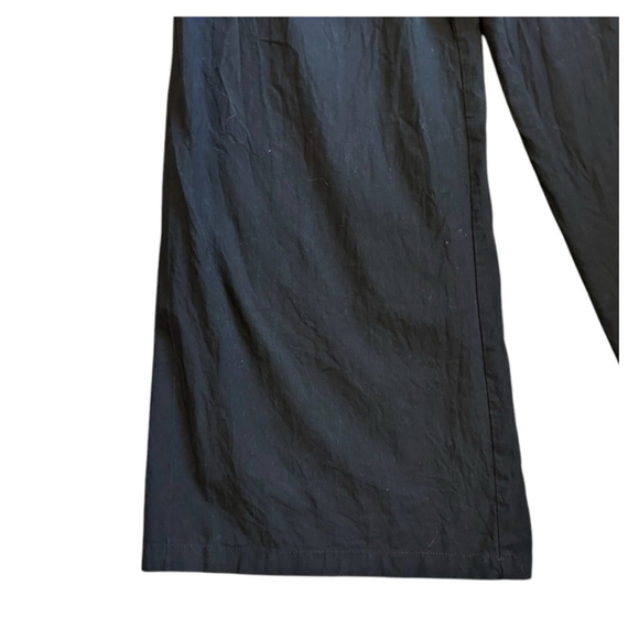 CIDER Black Wide Leg Crop Jumpsuit 0XL 12/14 Smocked Back Pockets - Picture 6 of 10